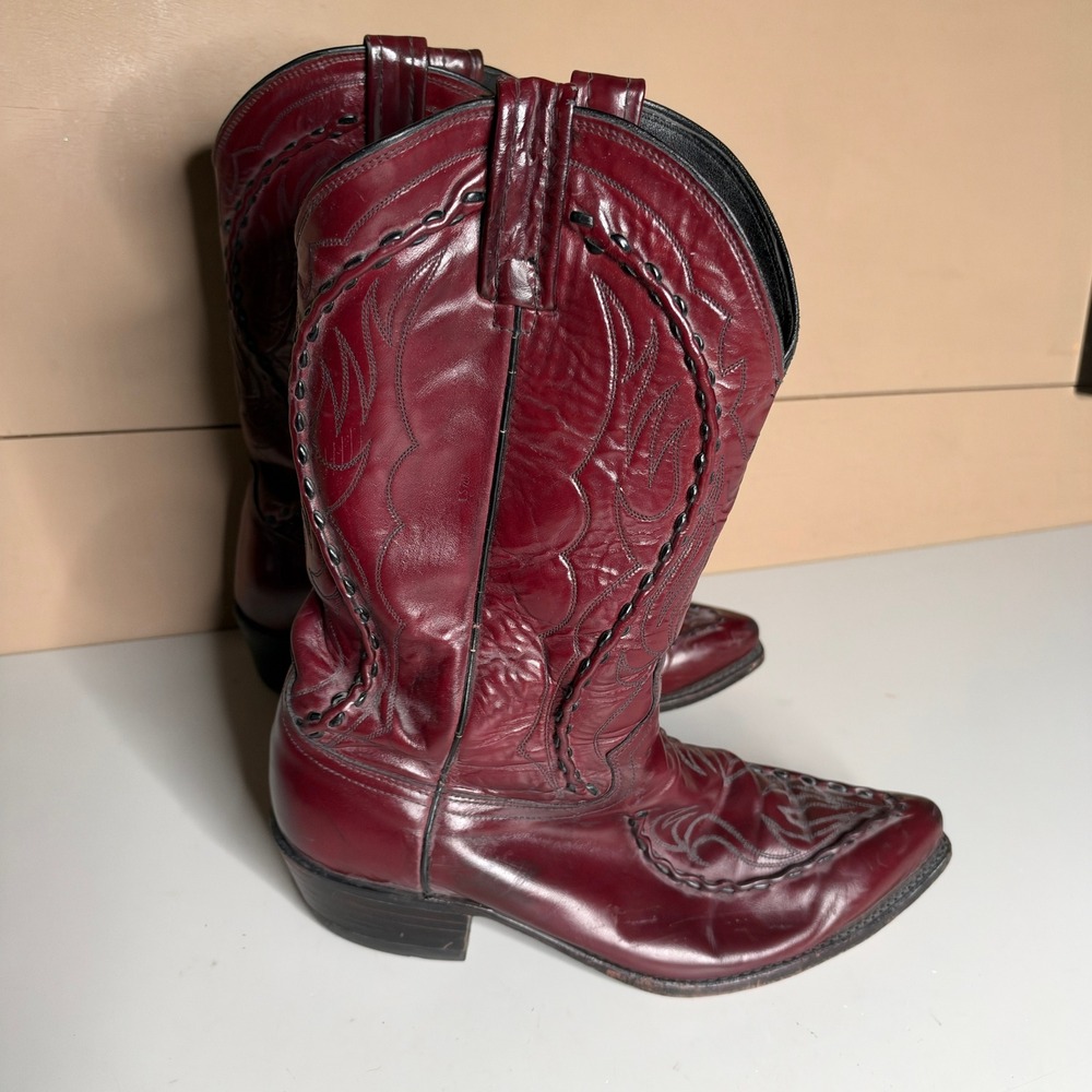 Dan Post Mens 6679 Burgundy Cherry Leather Western Cowboy Boots Size 11 D